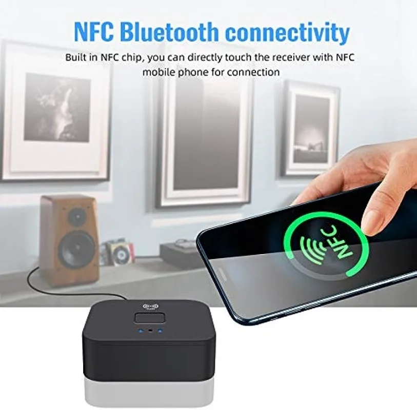 Wireless Audio Receiver RCA AUX Bluetooth 5.0 Adapter NFC 3.5mm for Amplifier Car Audio Home Stereo Theater System
