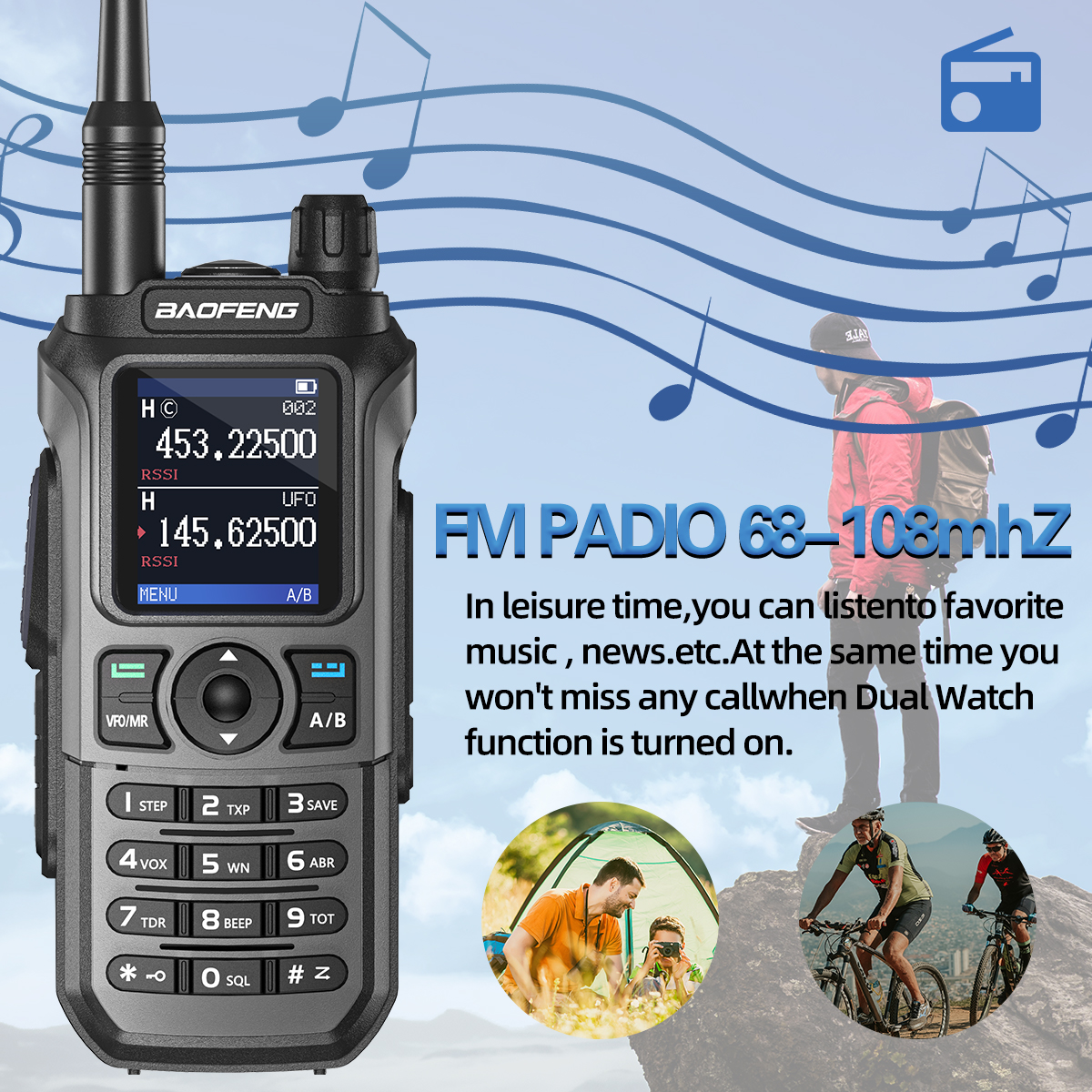 Baofeng UV-21 Pro V2 Walkie Talkie Wielozakresowe bezprzewodowe radio dwukierunkowe typu C o dużym zasięgu do kempingu