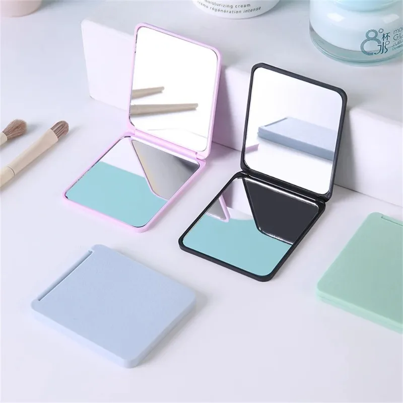 Espejo de maquillaje plegable, espejo portátil de doble cara, dormitorio de estudiantes, escritorio, pequeño regalo, Mini espejo de bolsillo, decoración del hogar