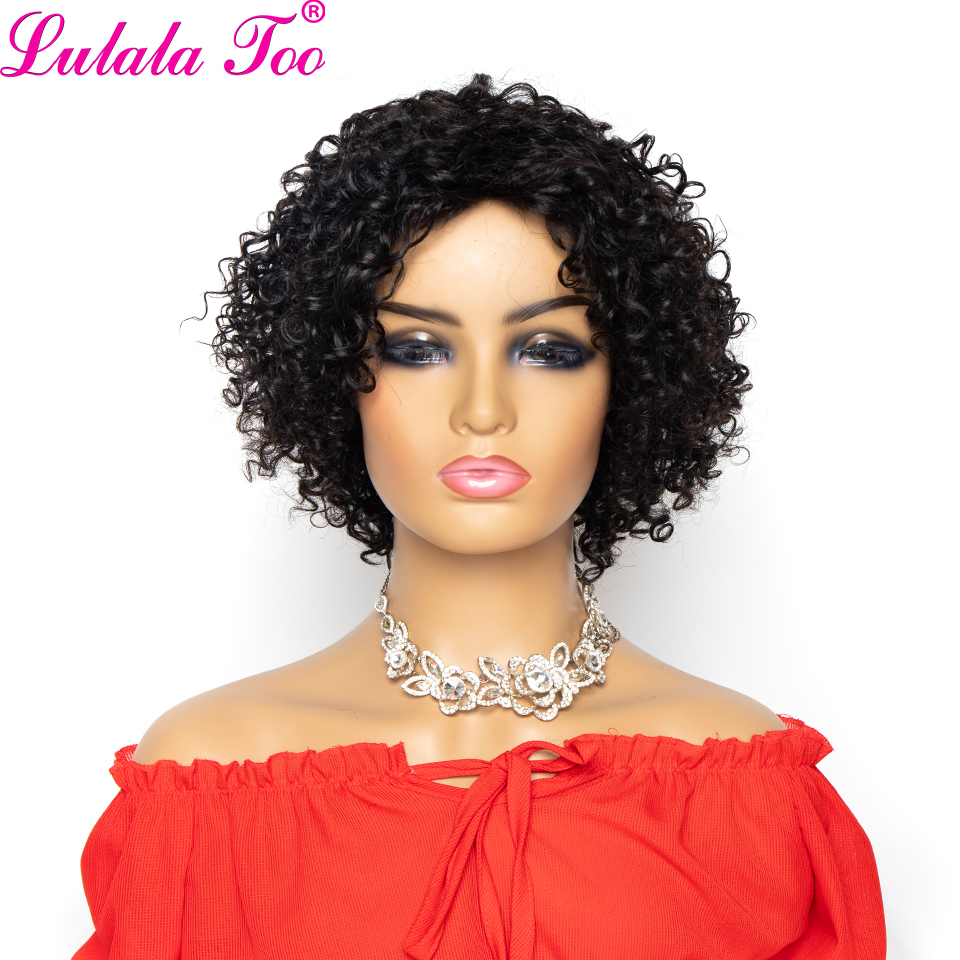 Kinky Bộ Tóc Giả Xoăn Ngắn Bob Tóc Tóc Giả Brasil Remy Glueless Tóc Giả 150% Mật Độ Cho Nữ Màu Sắc Tự Nhiên Yepei Tóc