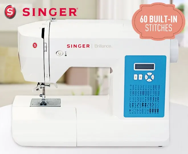Mesin Jahit Singer Kecemerlangan 6160, Layar LCD, 4 X Otomatis Penuh, Overlock, 60 Jahitan Bawaan, Rusia-eropa, Otomatis