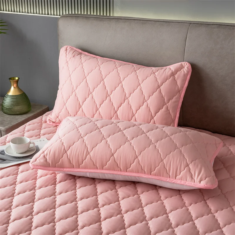 Fronha impermeável acolchoada de algodão escovado - conjunto de peça única / 2 peças capa de almofada macia e respirável para cama do quarto