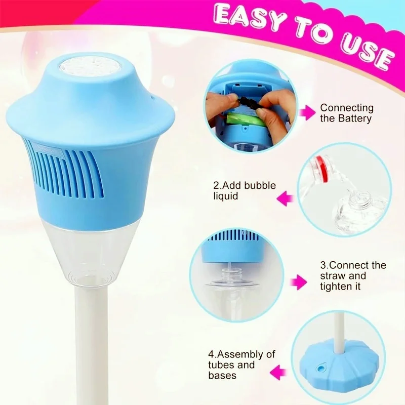 Street light bubble machine fully automatic bubble machine music lighting outdoor children's toys without battery bubble water