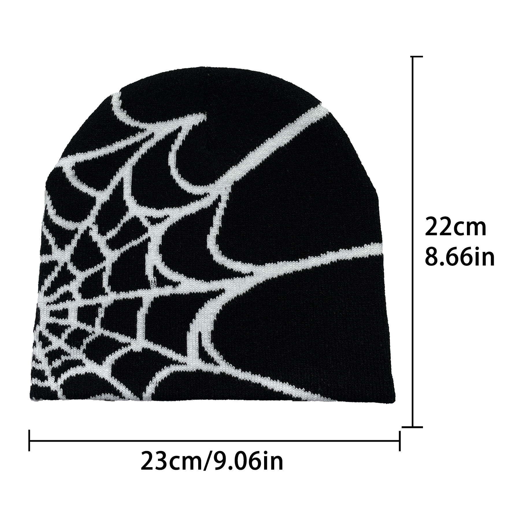 Cappello lavorato a maglia stampato con ragnatela unisex, cappello a cuffia con personalità calda per pullover da esterno