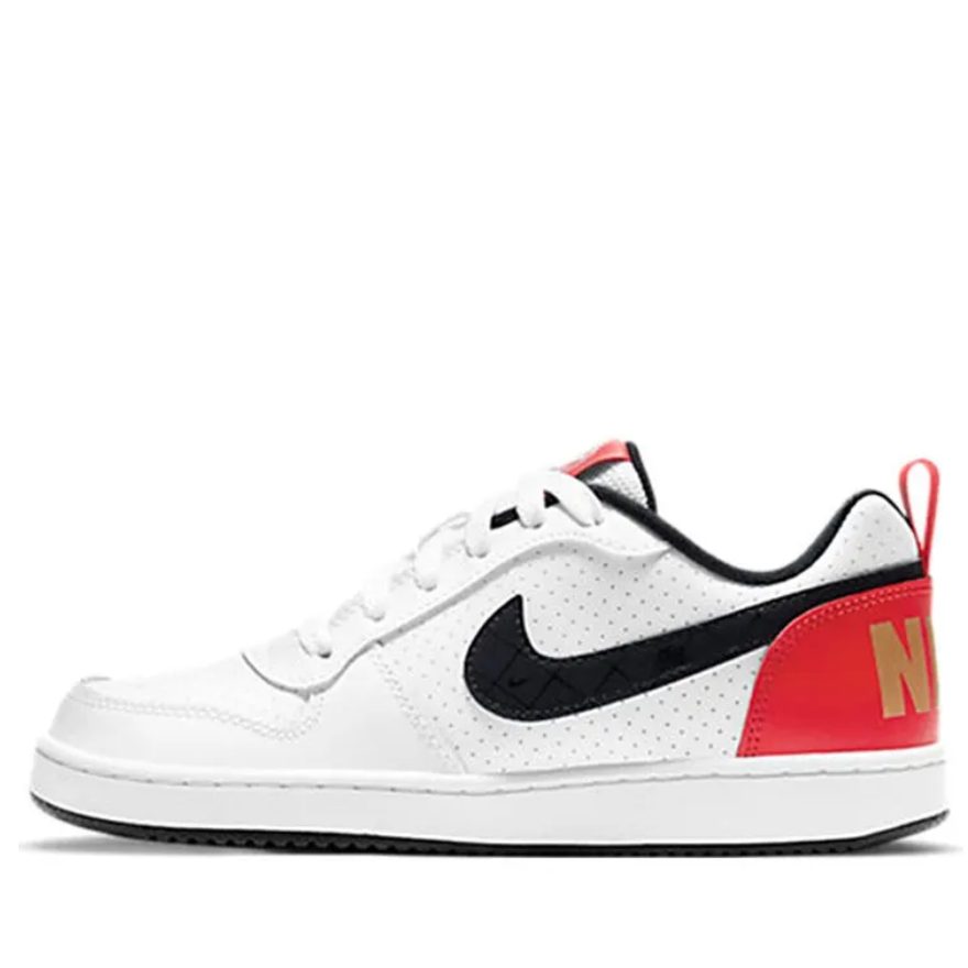Nike Court Borough Low Cuir synthétique Tendance สบาย Casual Low Top รองเท้าเด็กวัยรุ่น