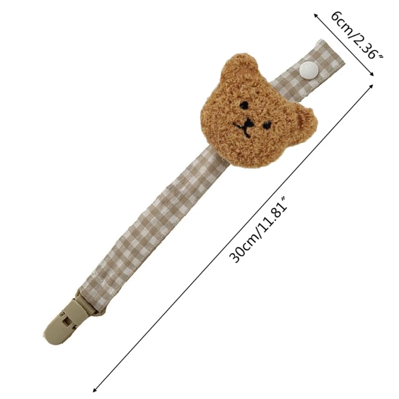 Gấu Kẻ Sọc Cotton Núm Vú Giả Dây Xích Cho Bé Điều Dưỡng Miếng Dán Đậu Nành Giá Đỡ W3JF