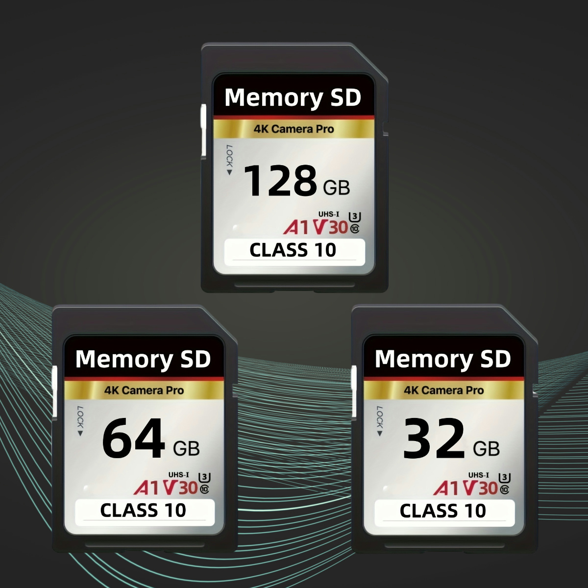 Cartão de memória U3 de alta velocidade 128GB 64GB 32GB Cartão de memória Classe 10 3D 4K V30 Vídeo de alta velocidade