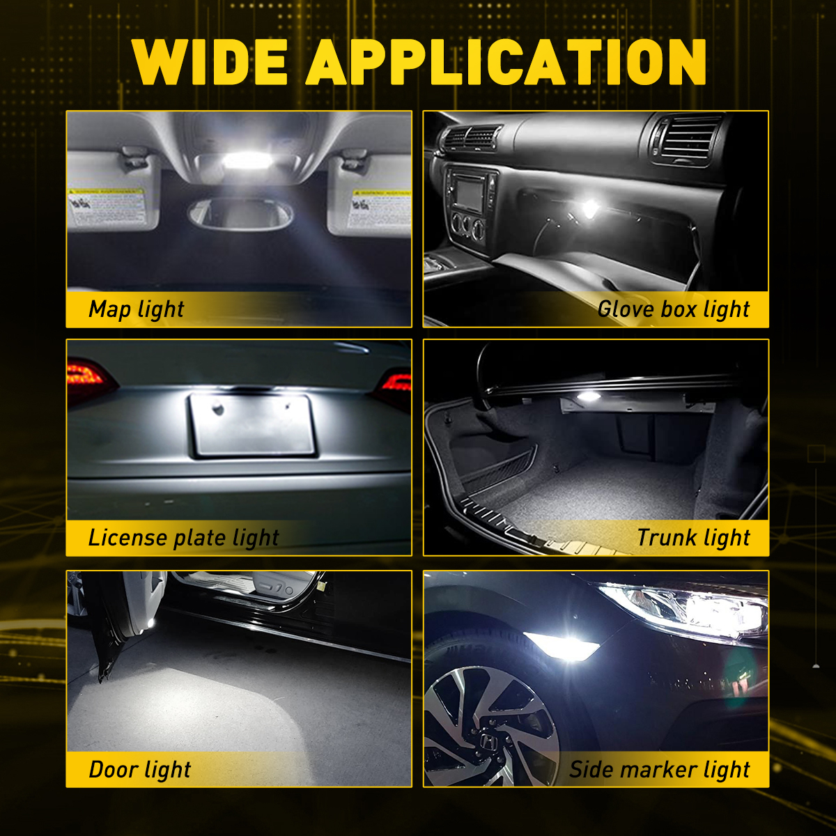 AUXITO 4/2Pcs C10W LED Canbus Festoon 31mm 36mm C5W LED Bulb12V COB 6000K White Car Interior Dome Reading Lights License Plate