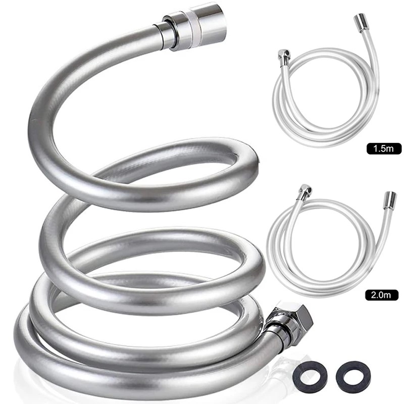 Manguera de cabezal de ducha de silicona de PVC de 1,5/2/3M, tubo Flexible, agua de alta presión, potente plomería multicapa, accesorios de baño