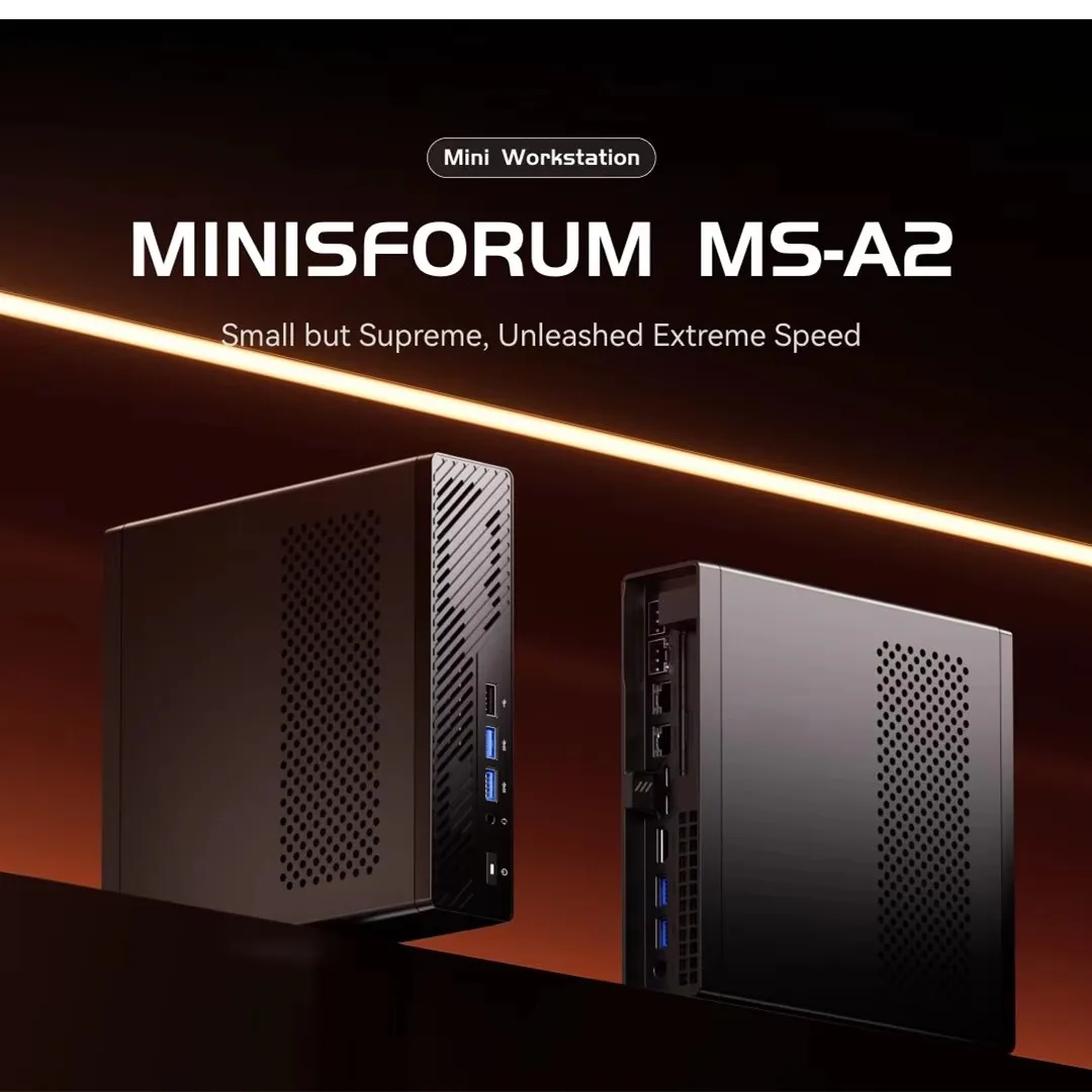 MINISFORUM MS-A2 Mini PC AMD Ryzen 9 9955HX 2x10G SFP Intel X710 2*2.5G LAN 3*NVMe Windows 11 Komputer roboczy do gier WiFi6E