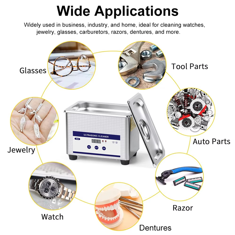 Ultrasonic Cleaner Glasses Cleaning Machine for Jewelry Watches Denture Tool Ultrasonic High Frequency Vibration Washing Bath