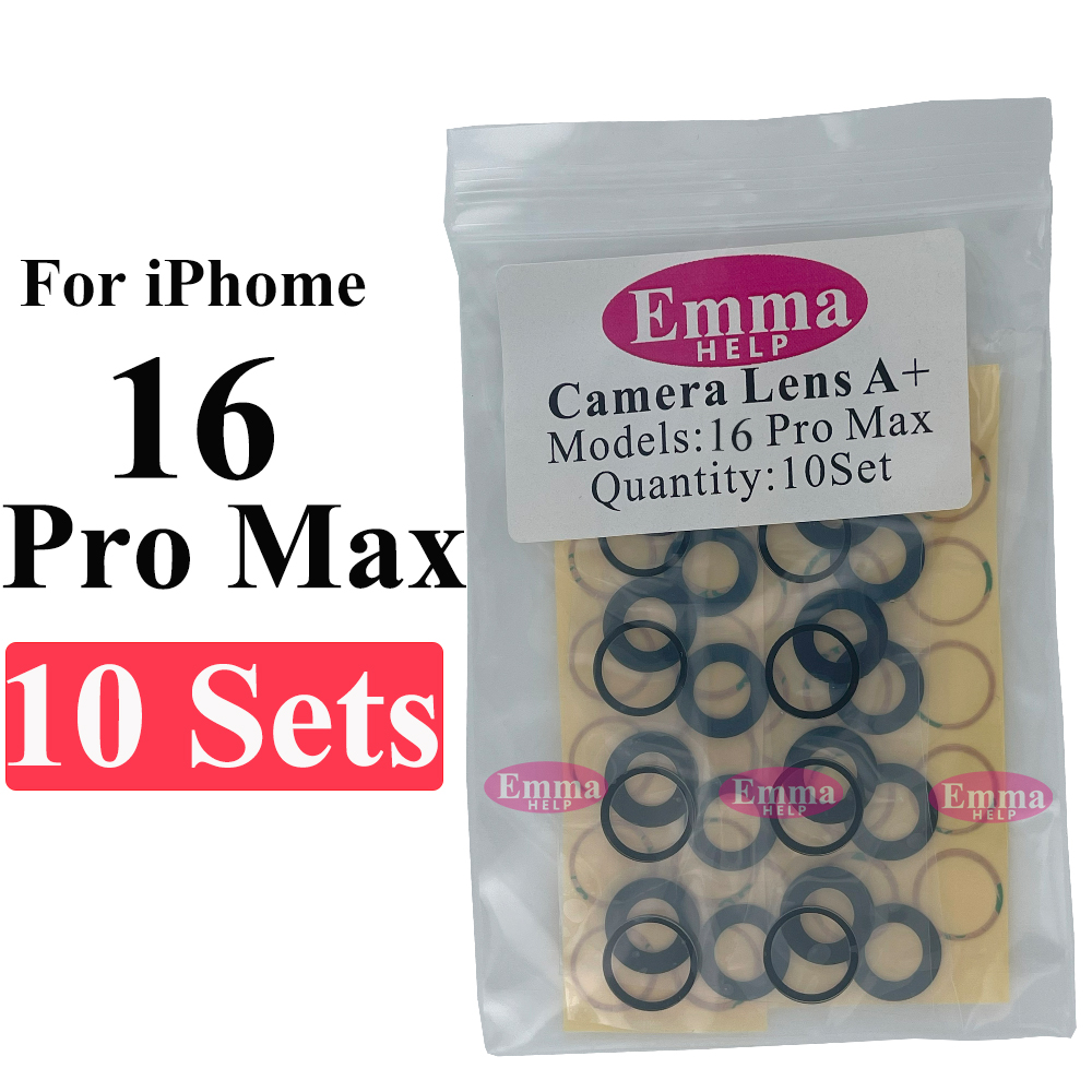 10set Back Camera Glass Lens Sticker for iPhone 16 15 Plus 14 13 12 11 ProMax Xr Rear Camera Cover Lens
