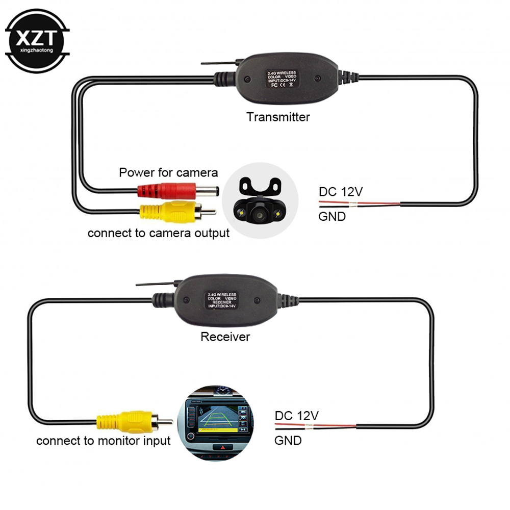 Mới Nhất Camera Quan Sát Phía Sau Wifi Không Dây Tặng Bộ Van Dây 2.4GHz DC 12V Xe Máy Ảnh Bộ Phát Không Dây/Đầu Thu đảo Ngược Dự Phòng