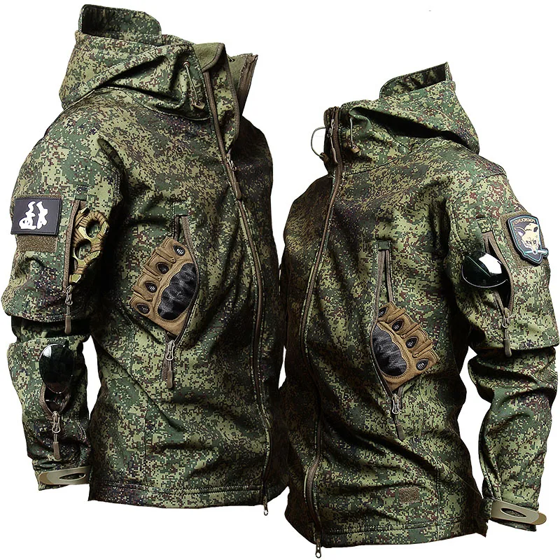 メンズ防水スリーピースセット,通気性フリースジャケット,長袖Tシャツ,ストレートカーゴパンツ,ソフトシェルスーツ,冬