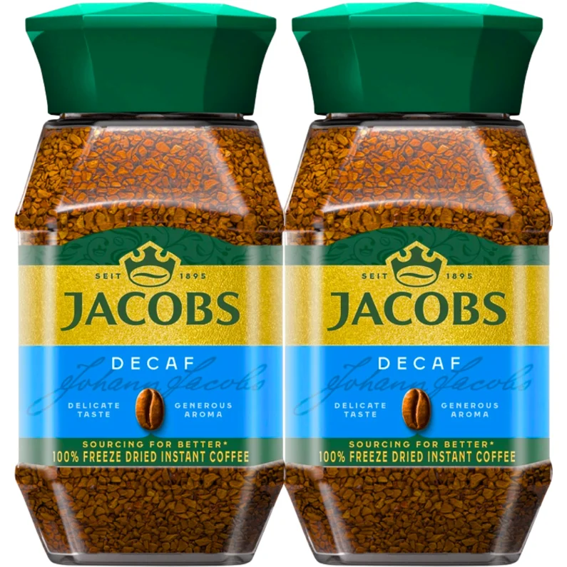 Jacobs Decaf Kawa rozpuszczalna liofilizowana bezkofeinowa 100 g x 2 sztuki