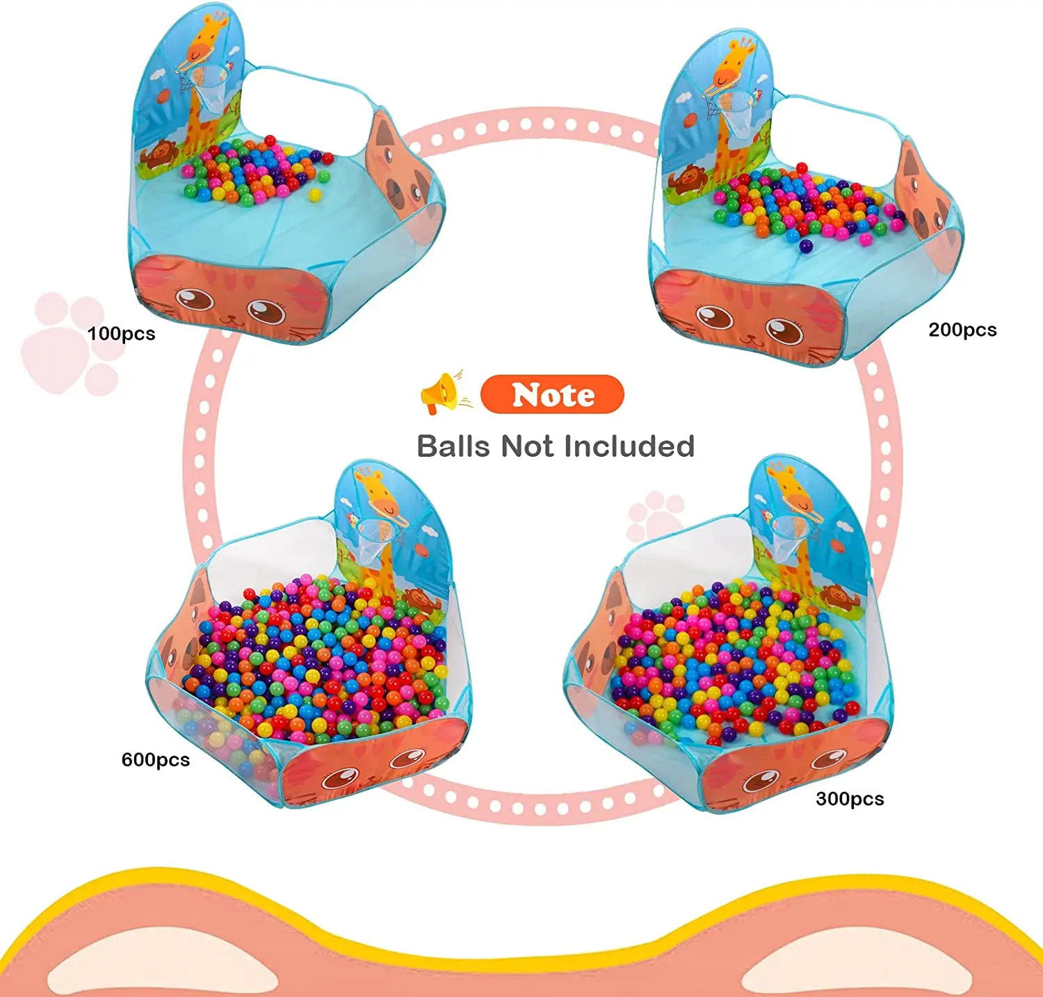 เด็กลูกสระว่ายน้ําเต็นท์แบบพกพา Ball PIT เล่นเต็นท์ตะกร้ากลางแจ้งกีฬาในร่มของเล่นเพื่อการศึกษาวันหยุดของขวัญ