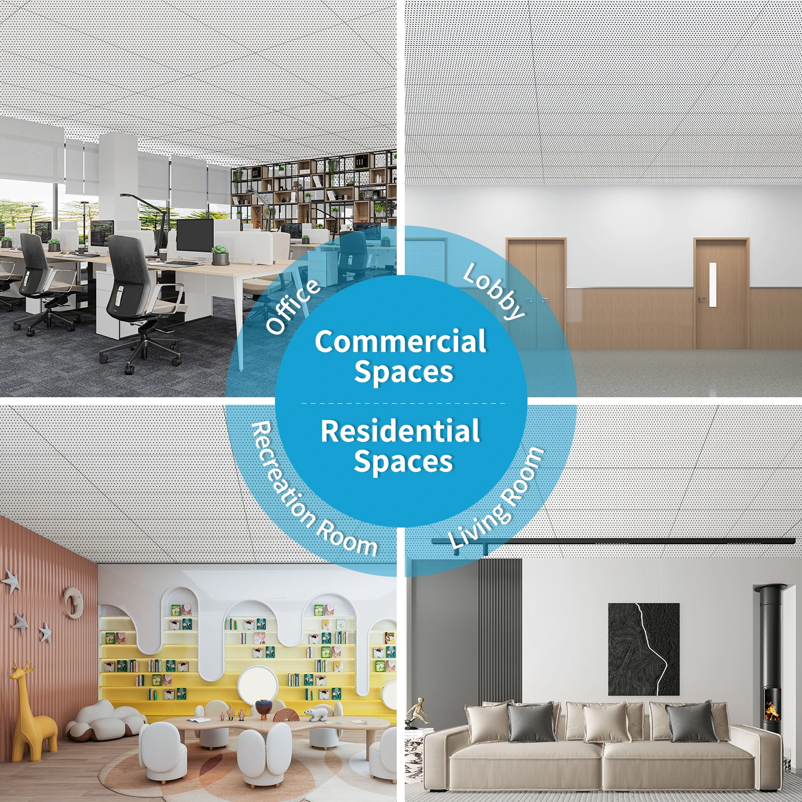 Art3d 24''x48'' Acoustic Drop Ceiling Tiles, Soundproof panelsfor Wall Coverings,White,10-pack,80 Sqft