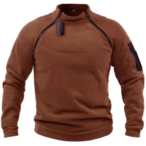 Suéter tático masculino para esportes ao ar livre, gola, pulôver, camisa de fundo tática quente ao ar livre