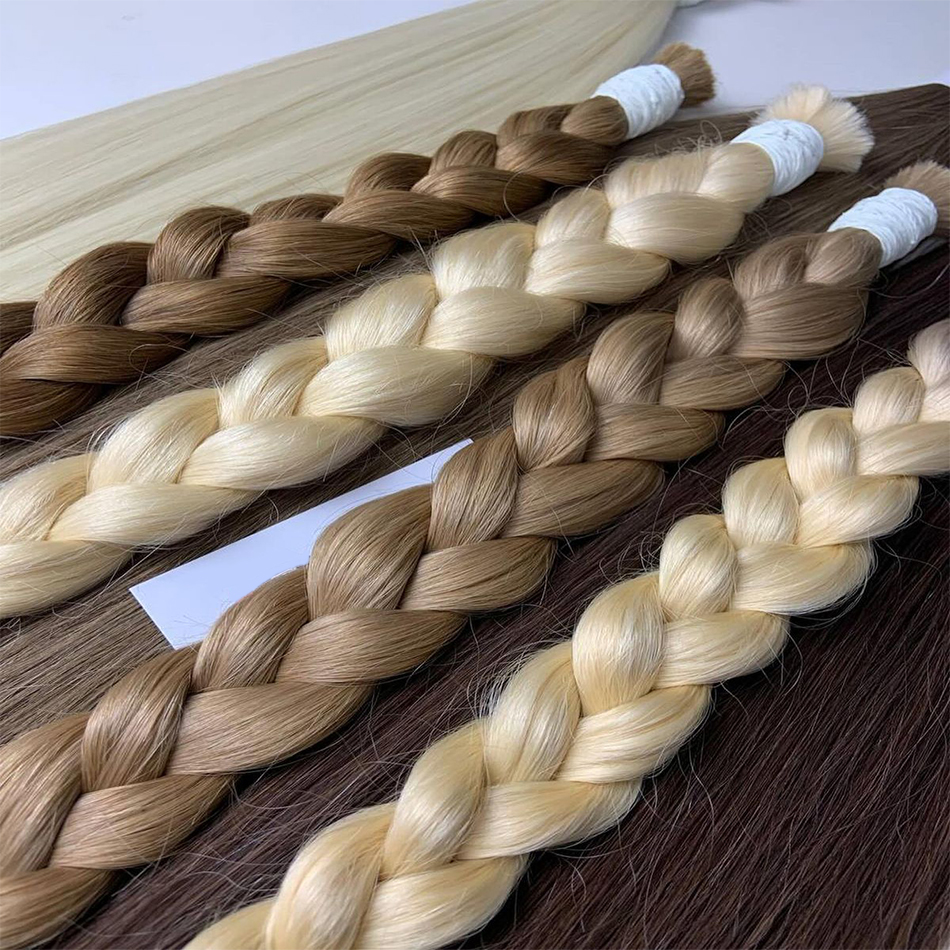 Pas de trame vierge en vrac cheveux humains cheveux humains pour tressage 100% non transformés Extensions de cheveux humains en vrac brésilien naturel Boho tresses