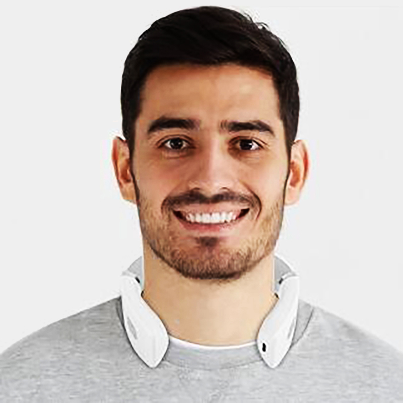 Masajeador de cuello eléctrico, dispositivo de masaje cervical portátil con carga USB para trabajo, viajes, operación portátil, Blanco simple