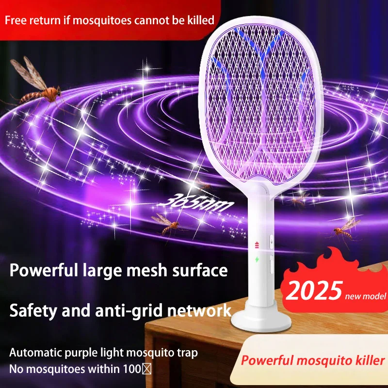 Potente matamoscas eléctrico, recargable por USB, para el hogar y al aire libre, raqueta antimosquitos multifuncional, suministros para el Control de plagas