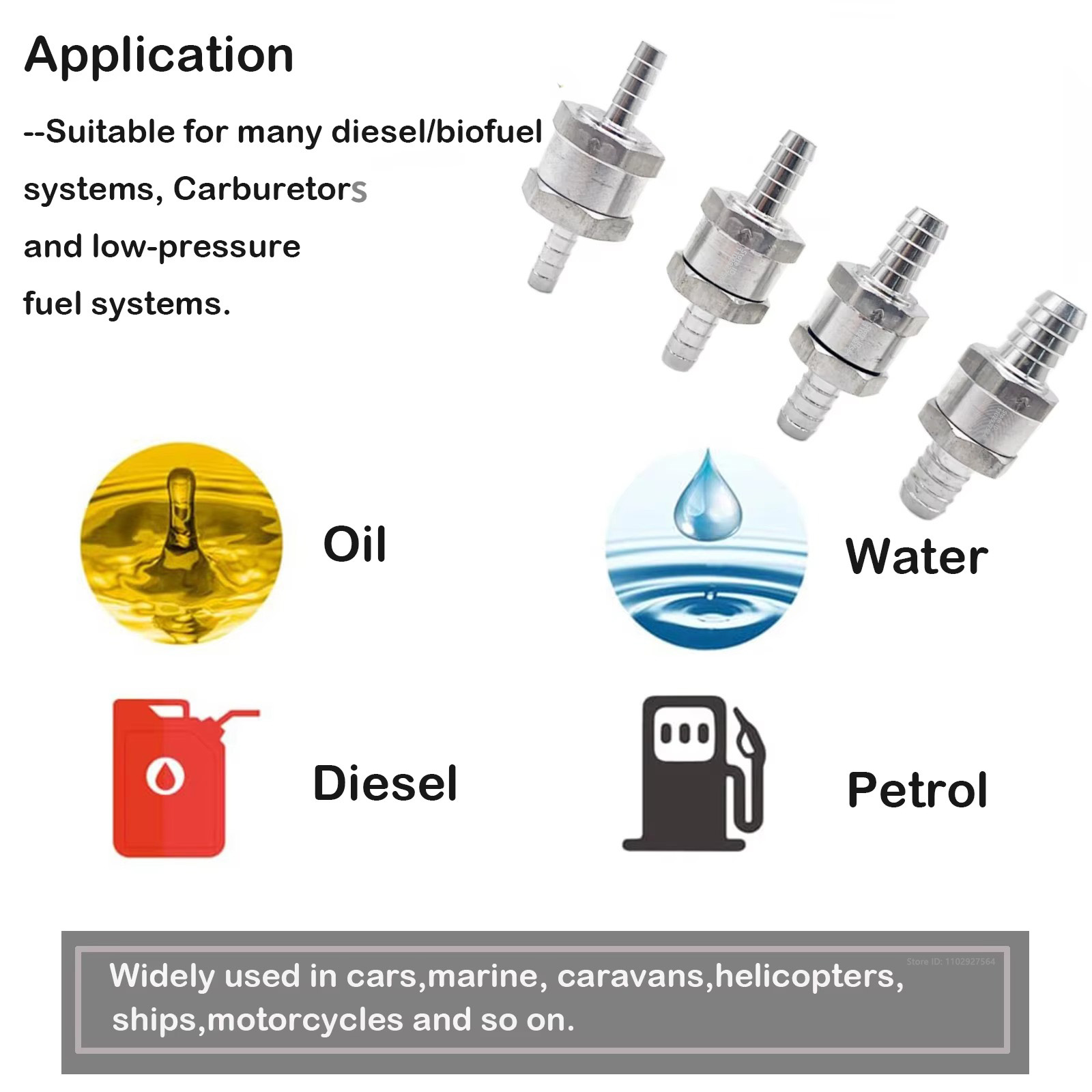 新しい燃料逆止弁 6/8/10/12 ミリメートルアルミ合金ガソリンディーゼル水燃料ライン一方向プジョールノー