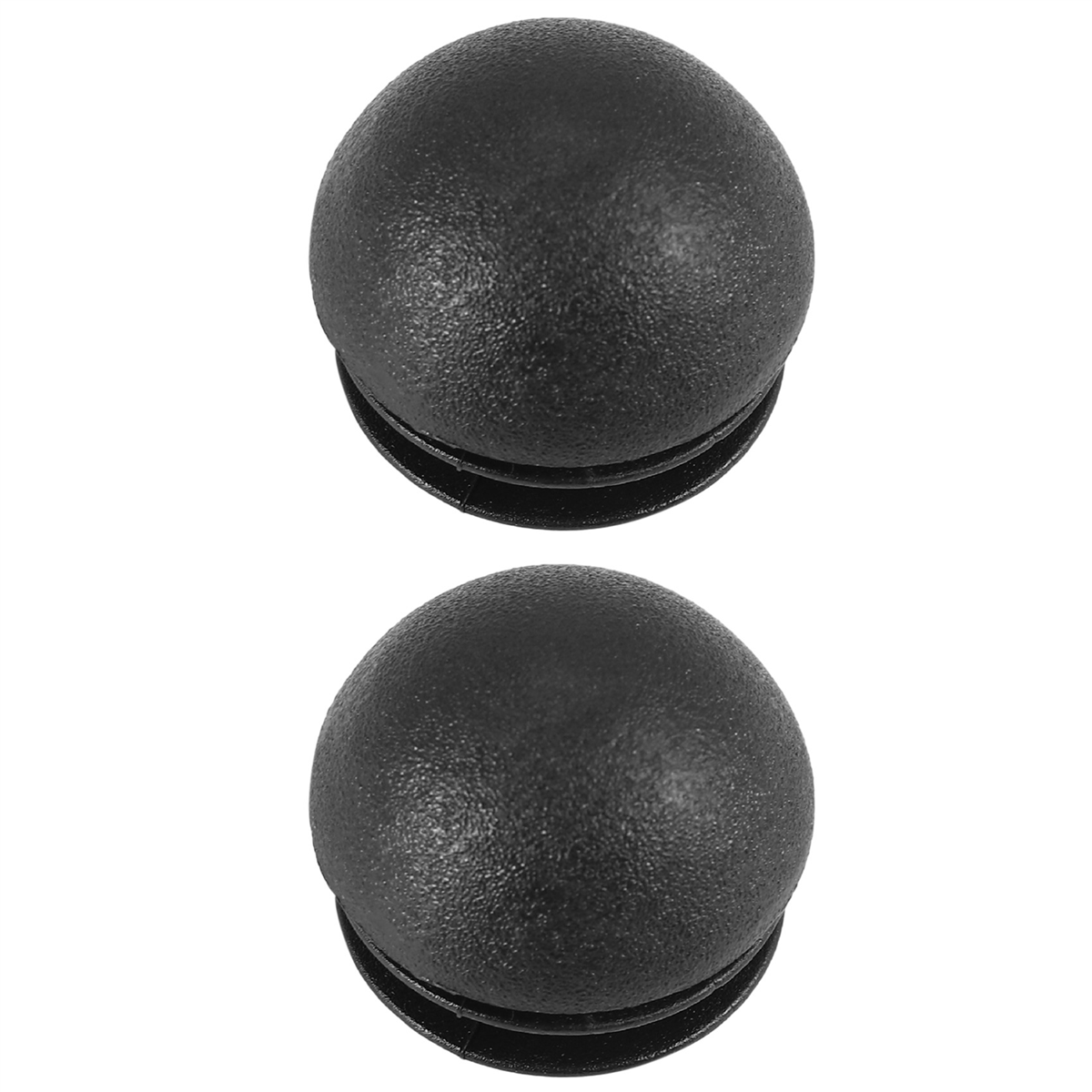 丸管インサート端、ブランクプラスチックキャップ、黒、25mm、2個