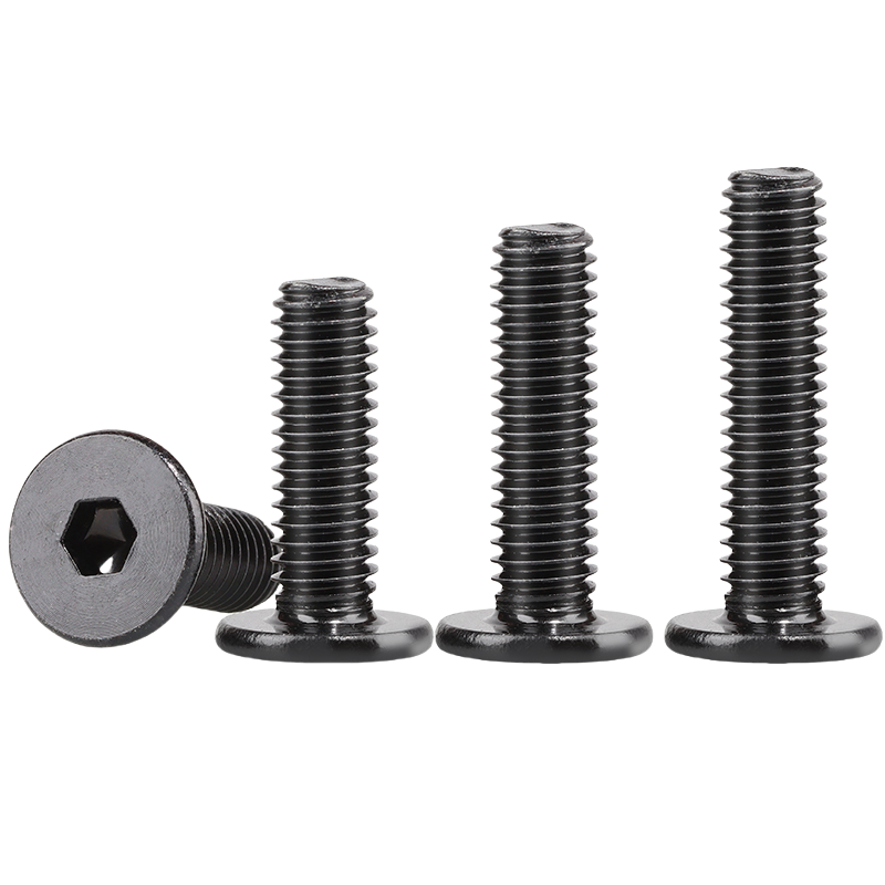 M2 M2.5 M3 M4 M5 M6 M8 Черный шестигранный шестигранник Ультратонкий плоский вафельный винт с шестигранной головкой A2-70 Нержавеющая сталь 304