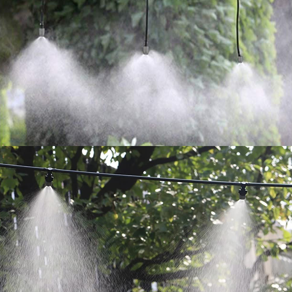 10–20 m automatisches Bewässerungssystem, tragbarer Nebeldüsen, Gartenschlauch-Sprühkopf mit 4/7 mm T-Anschluss für Terrasse