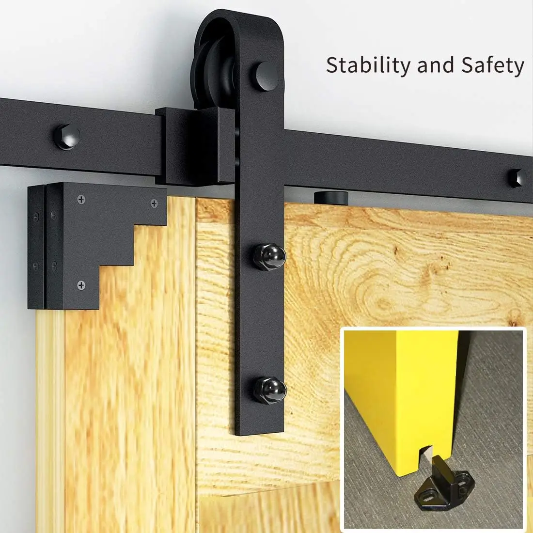 8 'double sliding barn door hardware track kit to fit 24 "wide door panels - smooth and very easy to install