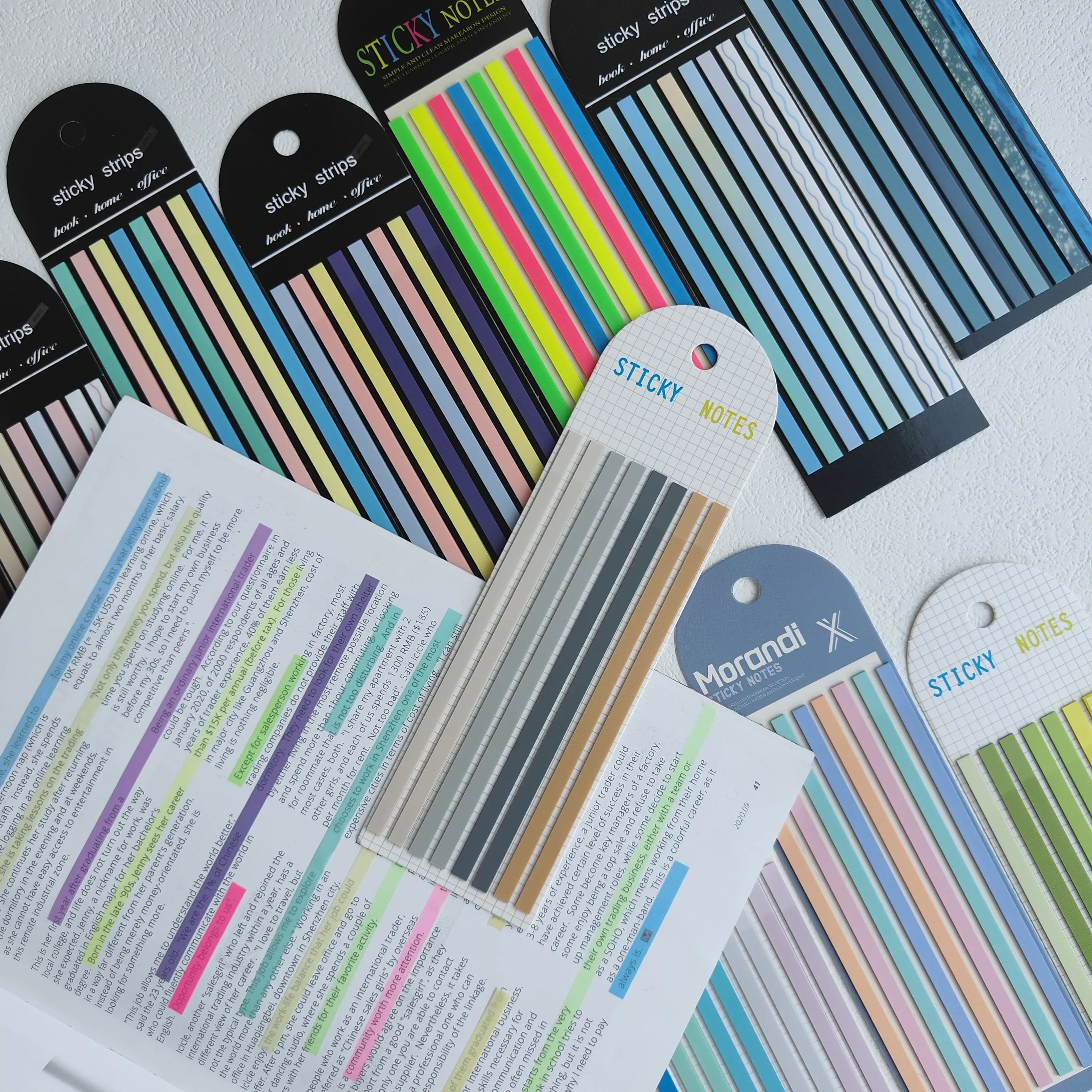 160 Sheets Transparent Sticky Notes Self-Adhesive Reading Annotation for Books Notepad Bookmarks Memo Pad Index Tabs