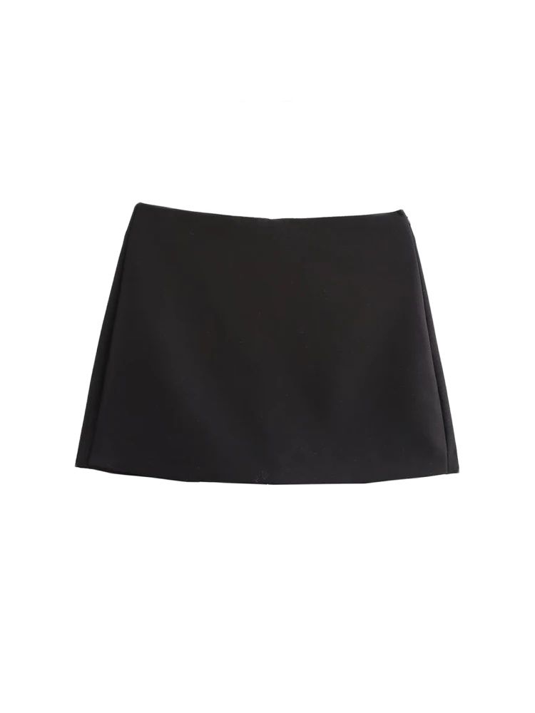 Hohe Taille Solide Skort für Frauen Mode Seite Zipper Weibliche Shorts Röcke Mujer