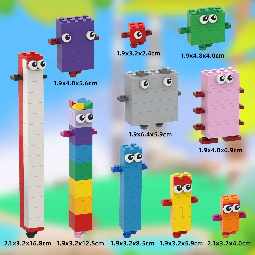 MOC จํานวนอาคารอิฐหนึ่งถึงสิบคณิตศาสตร์ดิจิตอลเปลี่ยน DIY บล็อกการศึกษาเดสก์ท็อปเครื่องประดับของเล่นเด็กของขวัญวันเกิด