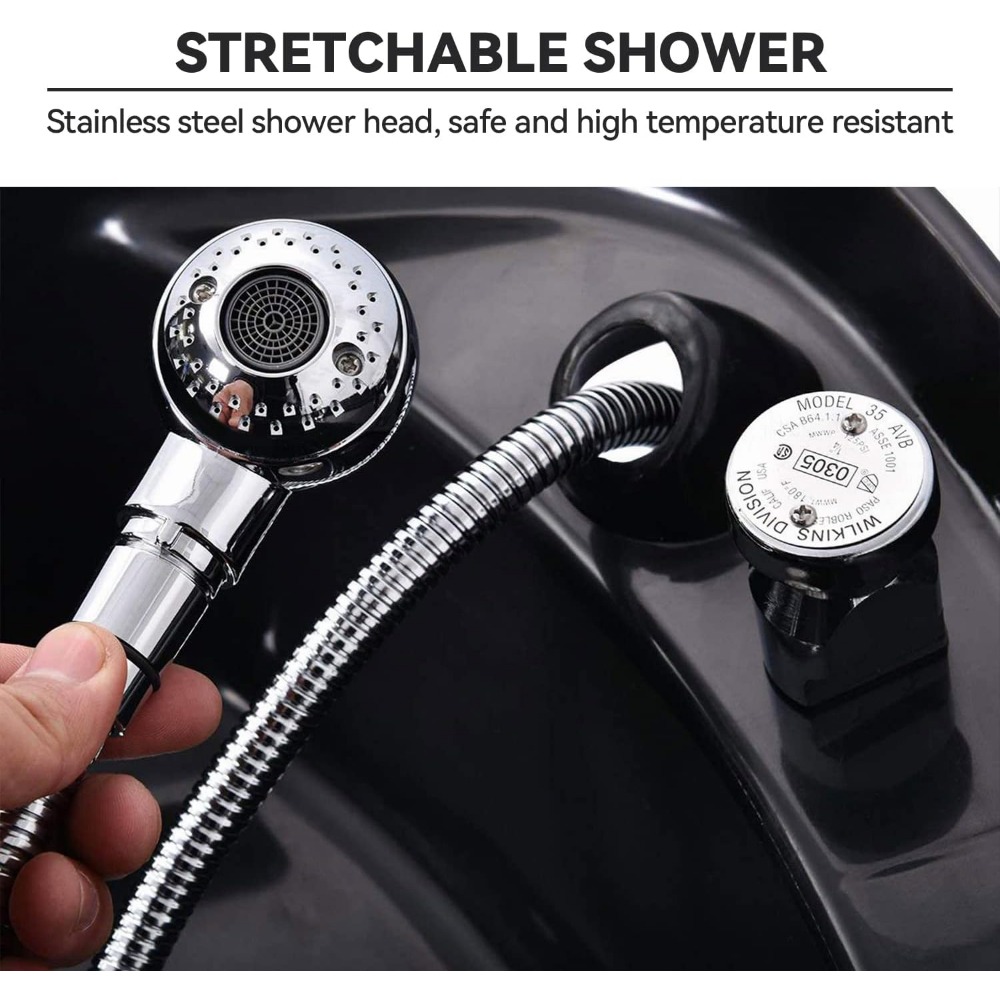 Shampoo Barber Backwash Chair, ABS Plastic Shampoo Bowl Sink Chair for Spa Beauty Salon