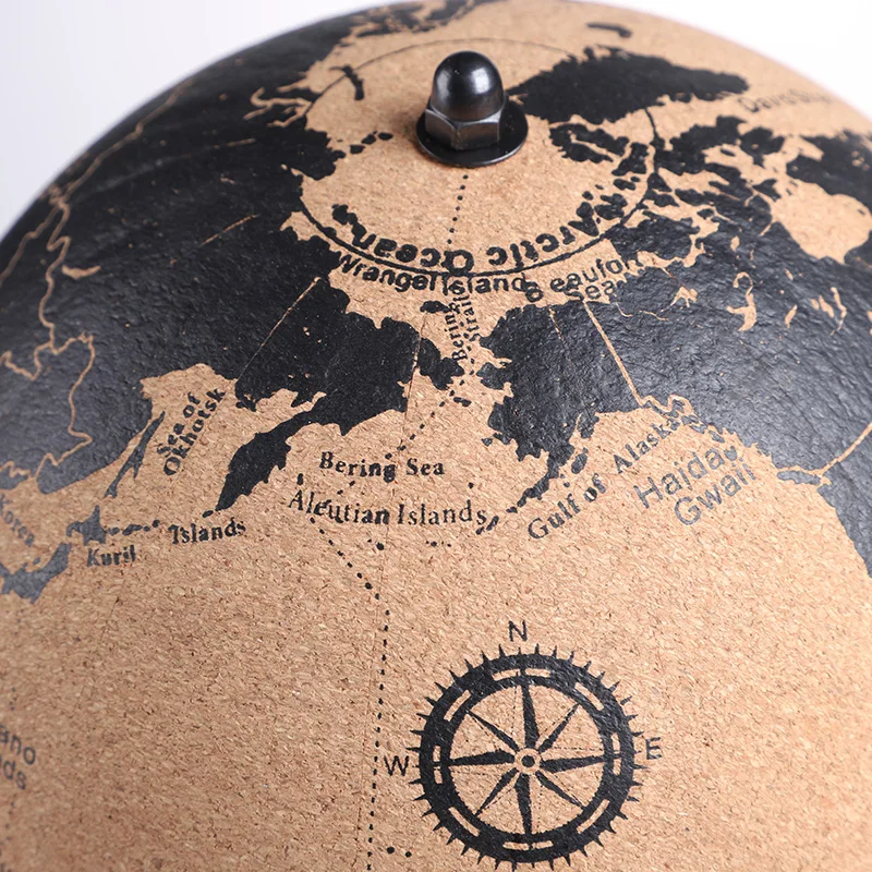 ไม้ก๊อก Tellurion Globe แผนที่หินอ่อนลูกโลกตกแต่งโฮมออฟฟิศ World แผนที่ Inflatable การฝึกอบรมภูมิศาสตร์แผนที่บอลลูนของขวัญ