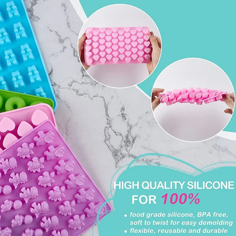 Kẹo Dẻo Gấu Khuôn Silicon Khuôn Socola Với Ly Đá DIY Khủng Long/Gấu/Trái Tim Và Mini Bánh Rán Lễ Tình Nhân đảng Khuôn Nướng Bánh