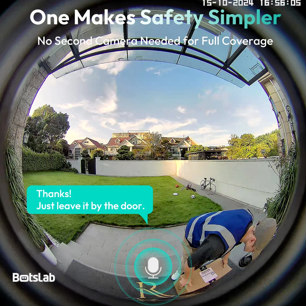 Botslab HDR Video Doorbell Camera Wifi 2.5K 5MP Wireless Two Way Intercom 180°Wide-Angle Night Vision Smart Home Security Camera