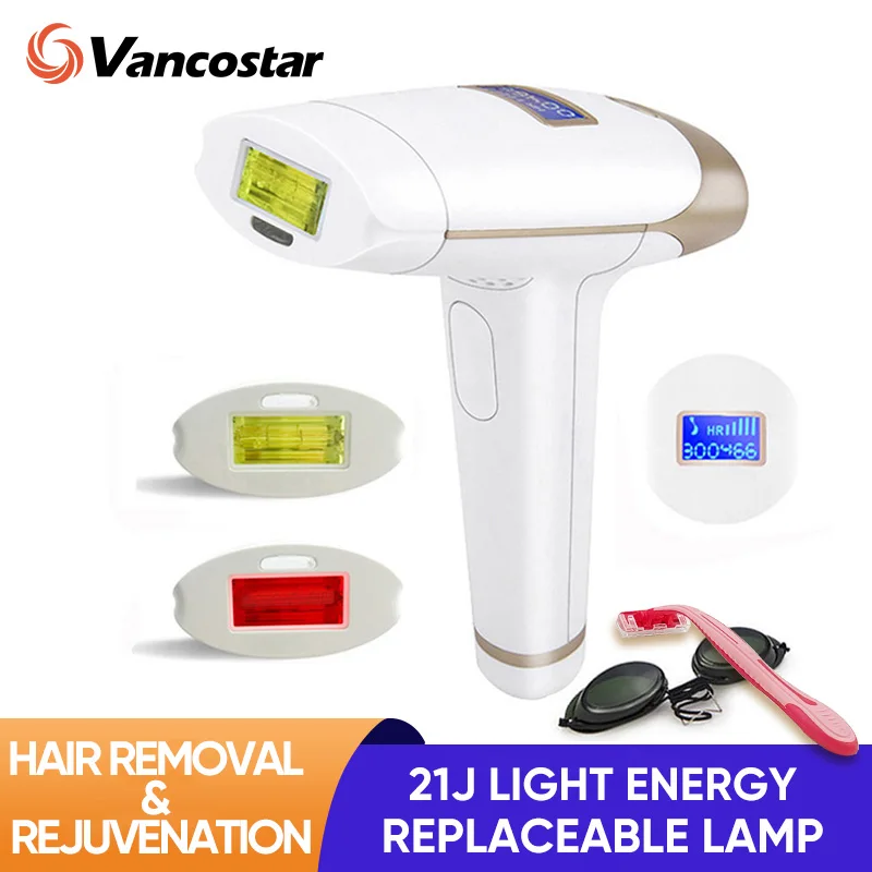 Aktualisierte Laser-Haarentfernung, 2-in-1, austauschbare Lampe, Verjüngung, dauerhafte schmerzfreie Haarentfernung, Bikini-Trimmer, IPL-Epiliergerät