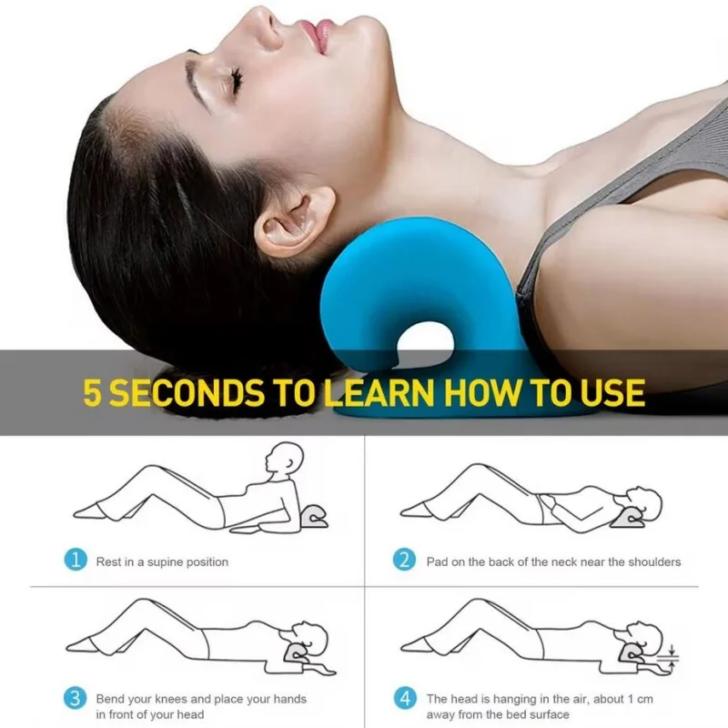 Cervical Neck Shoulder Stretcher Massage Pillow Traction Device Muscle Relaxation Relieve Pain Cervical Spine Correction