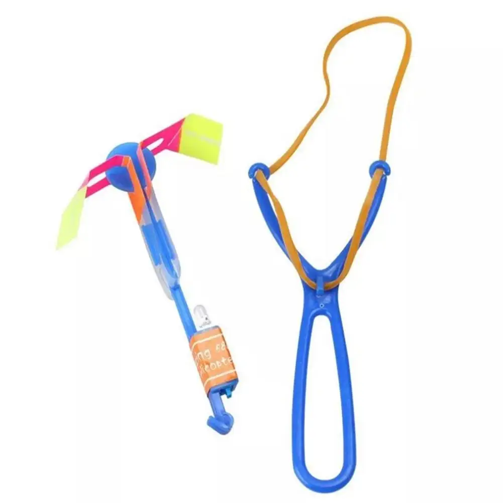 10Pcs Funny Luminous Slingshot Flying Arrow LED Light Up Flashing Dragonfly Glow For Kids Party Toys Gift Color Random