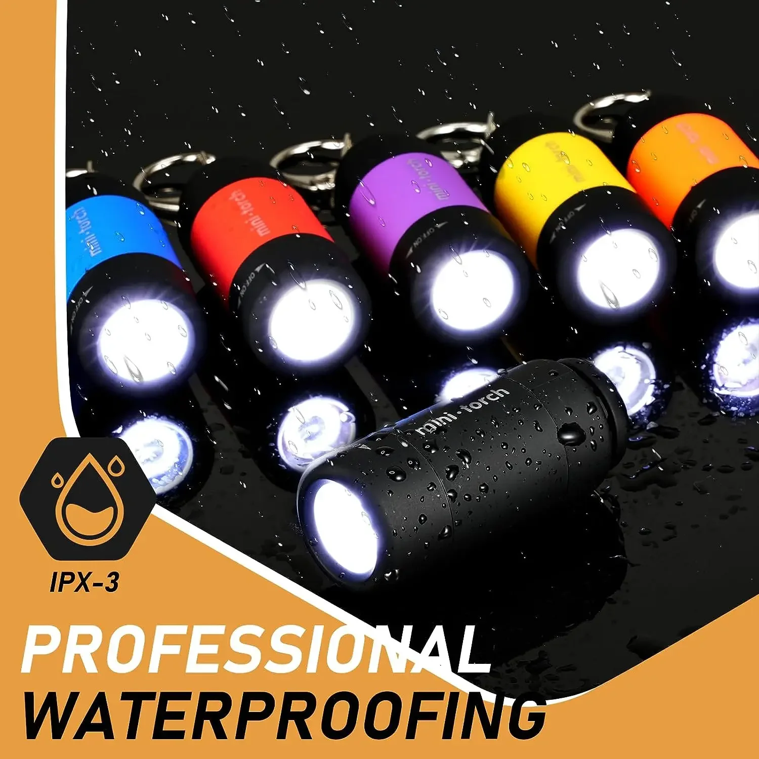 Mini LED Keychain Flashlight USB Torch Pocket-sized Keychain Lights Keyring Lamp USB Flashlights