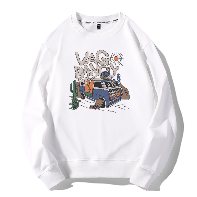 Harajuku Hoodie Y2k kasual pria, Atasan Tipe longgar populer anak muda musim gugur dan musim dingin, motif tren malas Y2k, Hoodie leher bulat baru, 2023