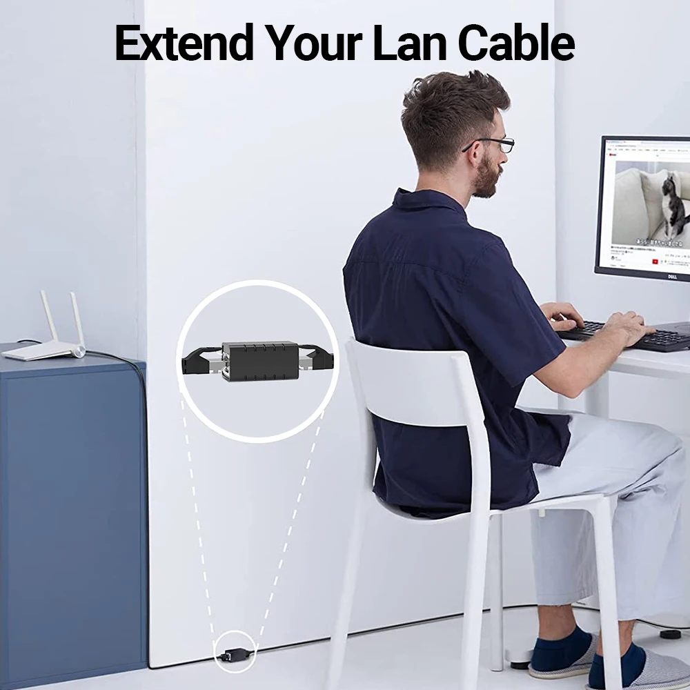 Hoolnx Lan Extender RJ45 соединитель молниезащита Cat7 Cat6 Cat5e 1 Гбит/с Ethernet-кабель удлинитель адаптер «мама-мама»