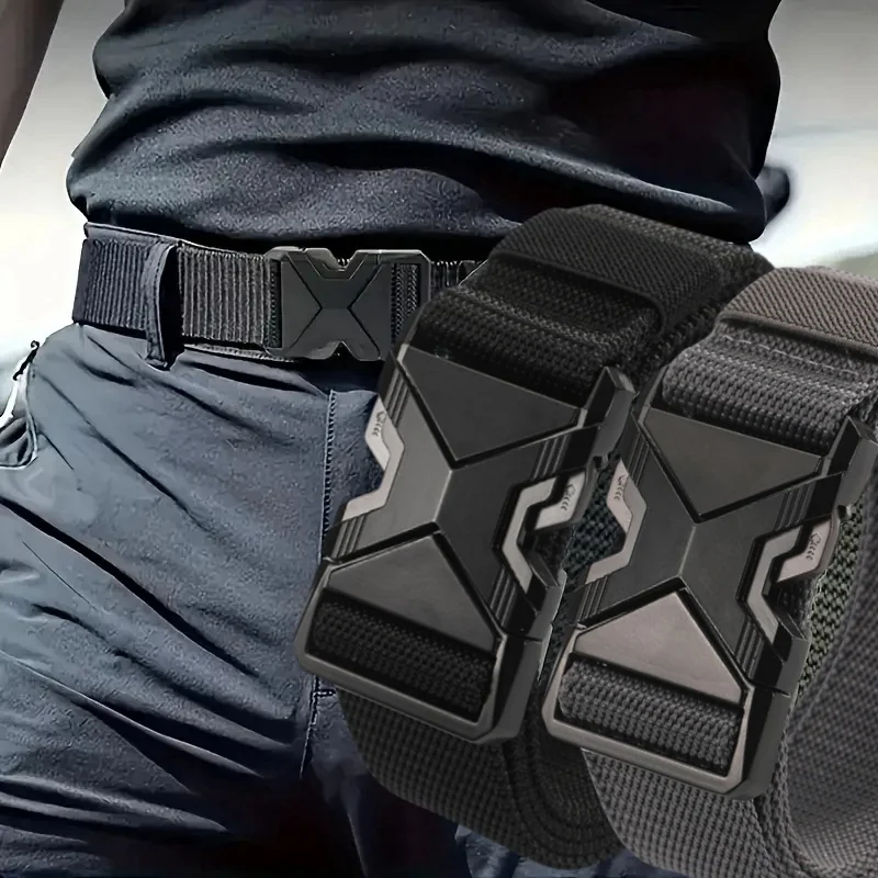 El nuevo cinturón con hebilla de 125cm para hombre, cinturón de nailon trenzado, ligero, transpirable, para ir al trabajo diario
