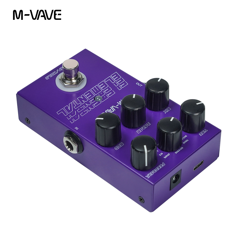 Pédale d'effet de guitare électrique M-VAVE, pédale élémentaire, Support d'effet de retard numérique pour Mode TAP et HOLD, pièces d'accessoires de guitare