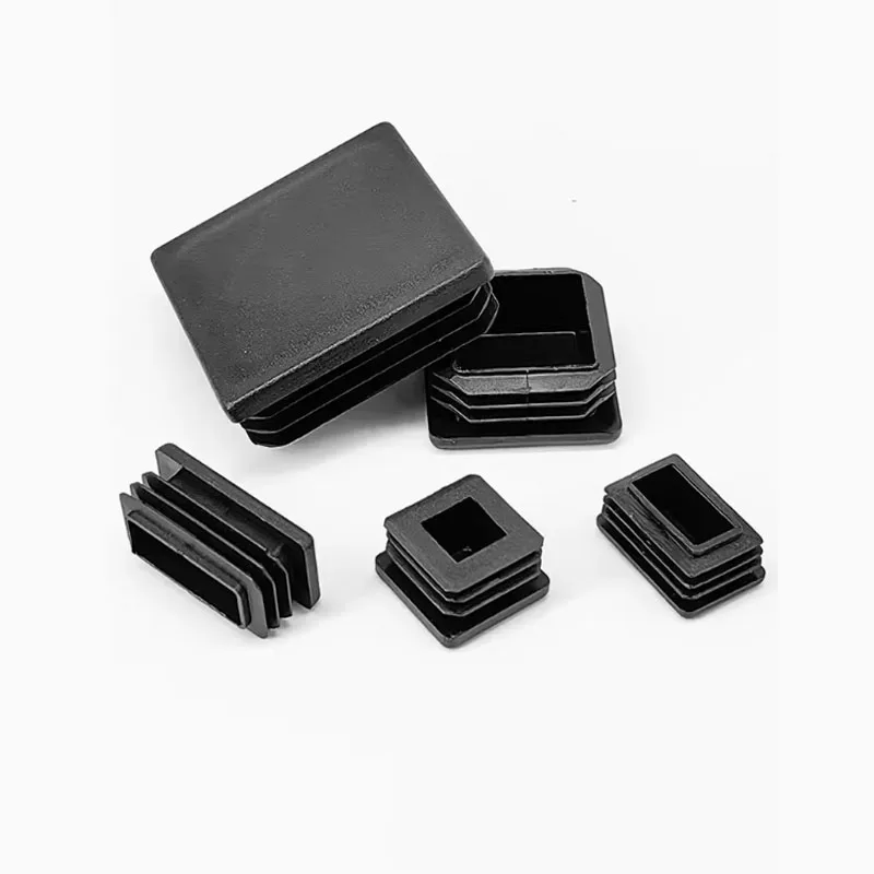 Black Plastic Square Tube Pipe Plug Blanking End Caps Furniture Leg Inserts Plugs Table Chair Feet Pad
