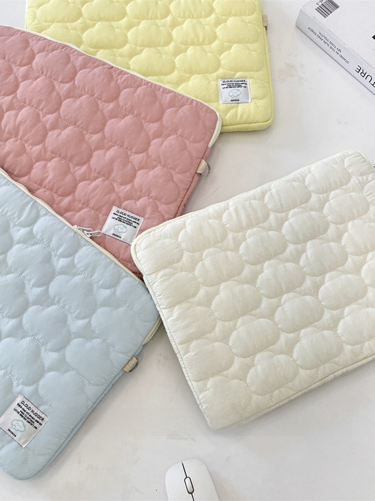 Bolsa para Tablet iPad com Bordado de Coelho Fofo e Nuvem, Bolsa de Armazenamento para Notebook de /3/5 Polegadas, Acó...