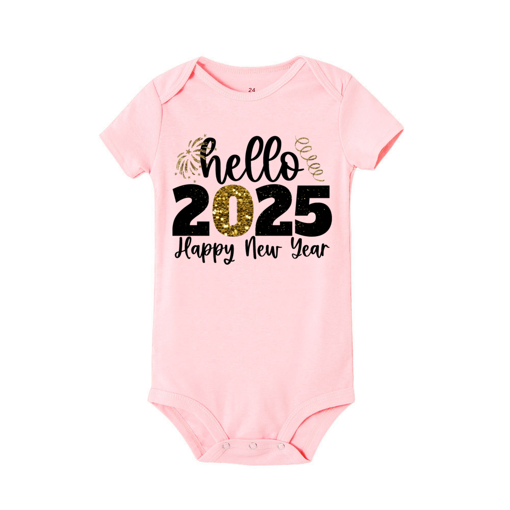 新年あけましておめでとうございます 2025 ベビーボディスーツ Inant ロンパース男の子女の子服新年パーティーベビーギフト幼児半袖ジャンプスーツ