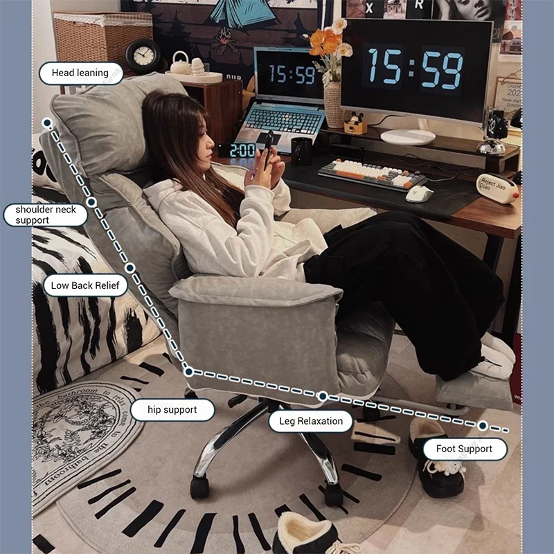 Modern Relaxing Office Chairs Gaming Computer Swivel Ergonomic Office Chairs Recliner Adjustable Office Furniture Cadeiras LLOC