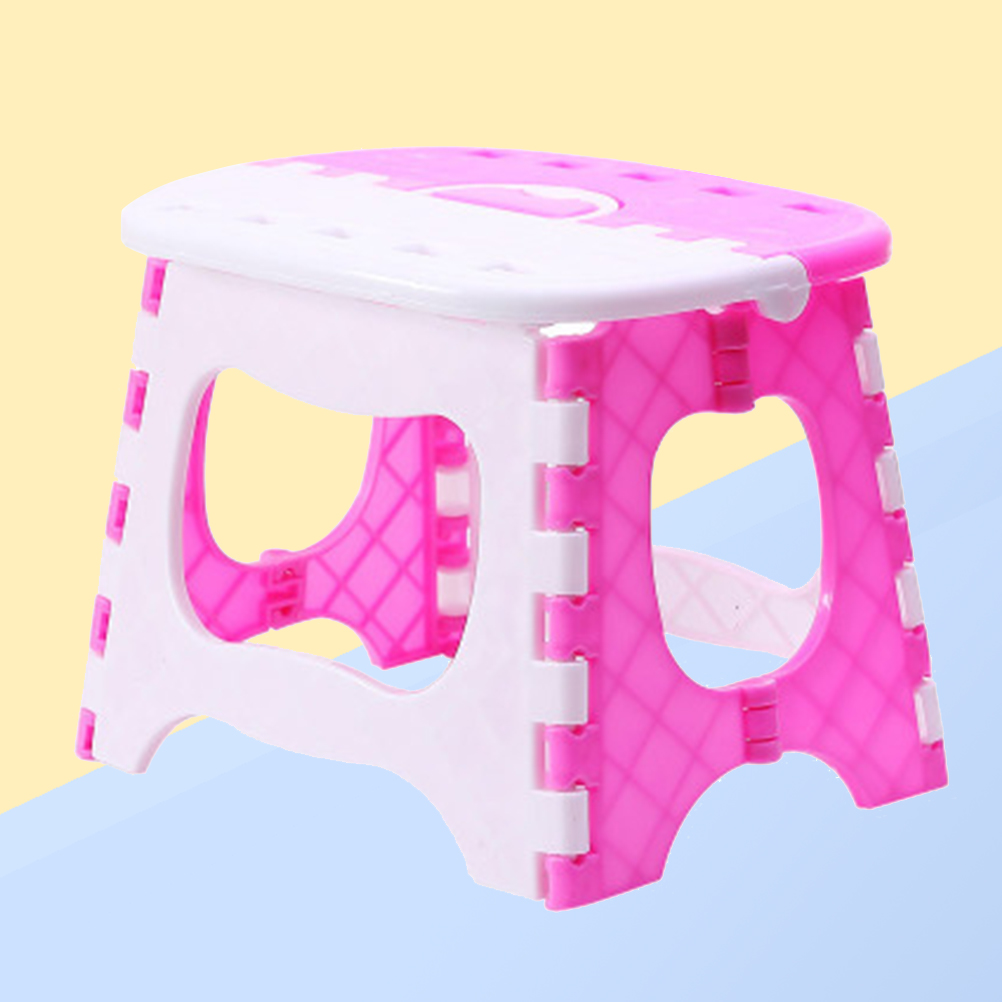 Plastic Folding Step Stool Portable Stool for Kids Home Bathroom Garden Kitchen Livingroom (Pink)